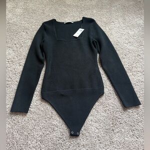 Abercrombie & Fitch Black Ribbed Sweater Bodysuit, size M (NWT!) ✨